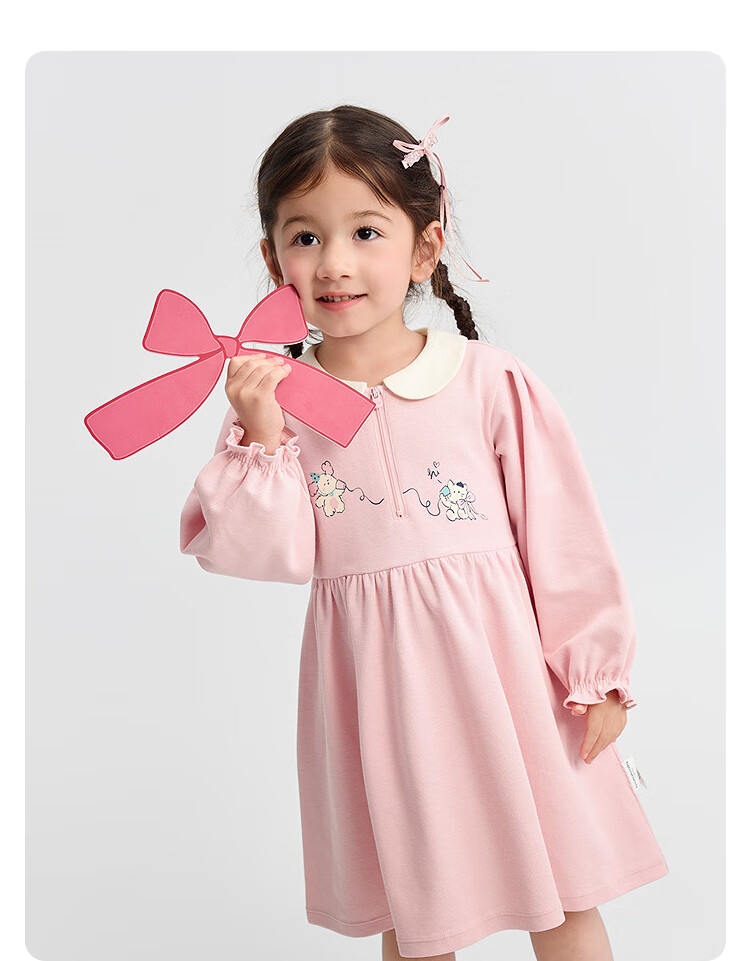 BALABALA Girls' Dress School Style A-Line Dress Autumn 2025 Baby Collared Sweet Dress 209325111002 9