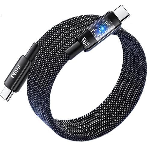 Кабель Nengshi Apple 16/15 Type-C PD100W, черный, 1.5 метра