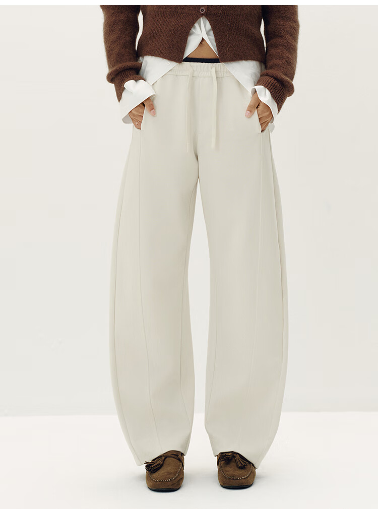 Semir Senrou Cotton | Mall-Matching Casual Pants for Women with Side Slit And Curved Knife Design, Loose-Fitting Long Pants for Autumn 2025, 101525127011A 10