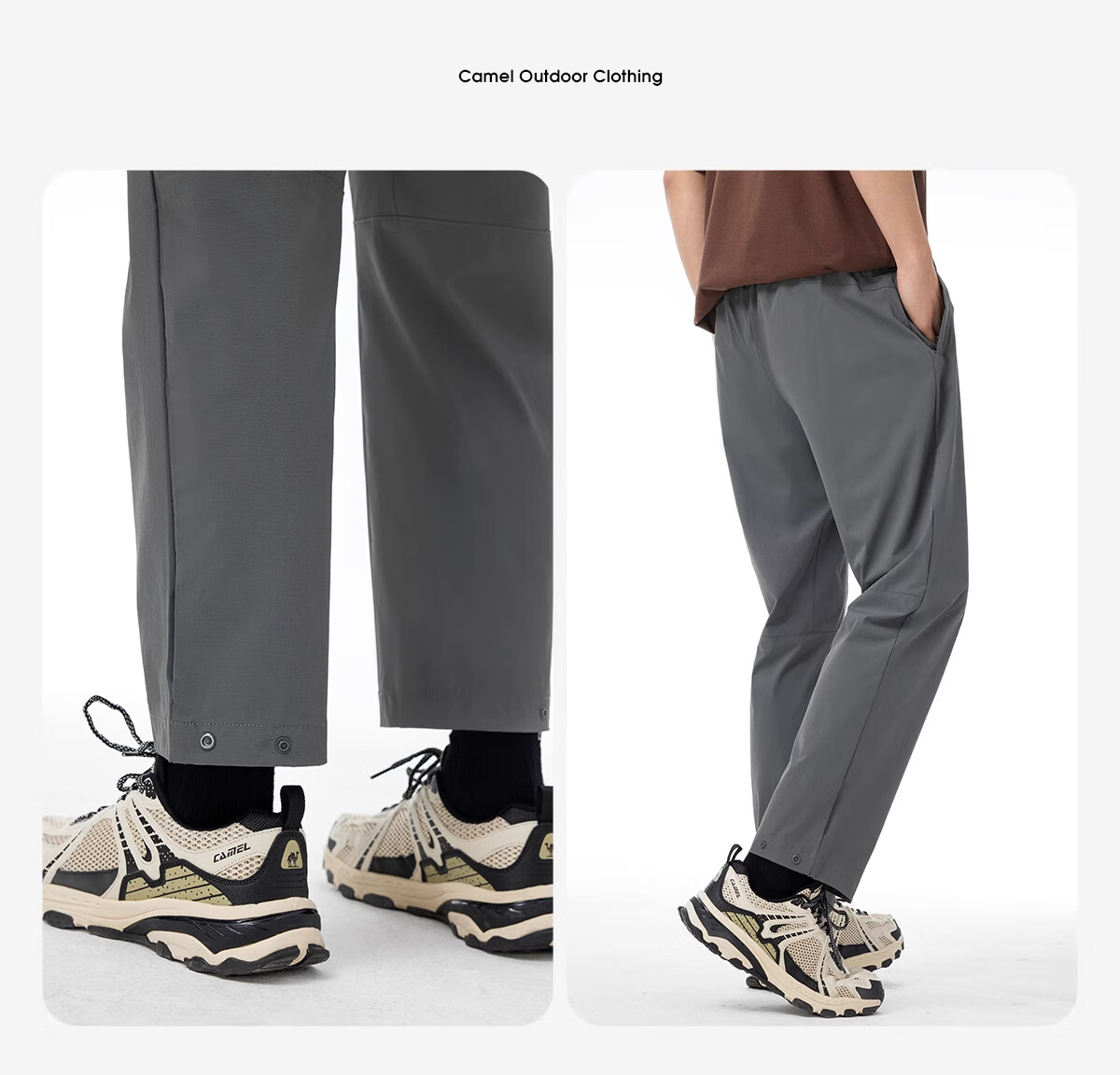 CAMEL Outdoor Quick-Dry Paratrooper Pants for Men, Spring And Summer Ice-Cool Elastic Breathable Sweat-Absorbing Hiking Mountain Climbing Sports Pants 9048 XL 24
