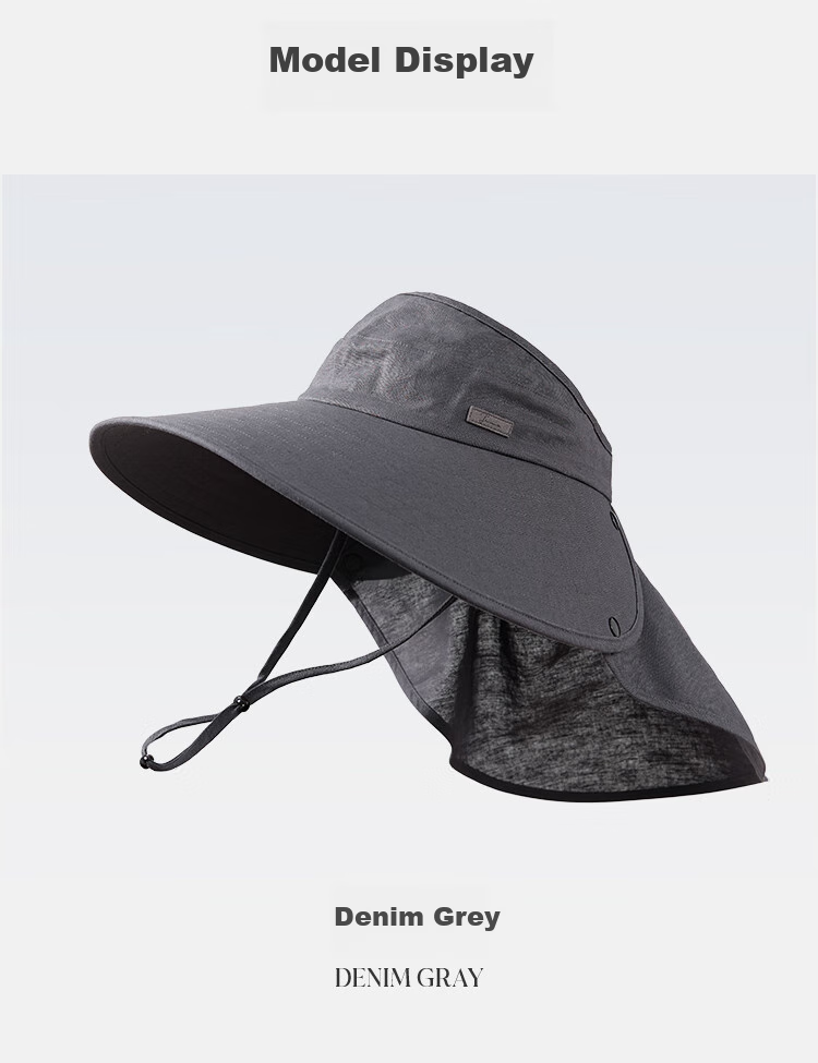 JIUMU Linen Sun Protection Hat, Men's Sun Hat, Sun Visor, Summer Hat, Face-Covering Cap, Neck-Protecting UV-Resistant Hat 10