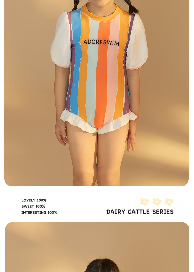 Adoreswim Princess Style Children's Swimsuit with Puff Sleeves, Sun Protection One-Piece Swimsuit for Little Girls, New Style for Girls in 2024 9