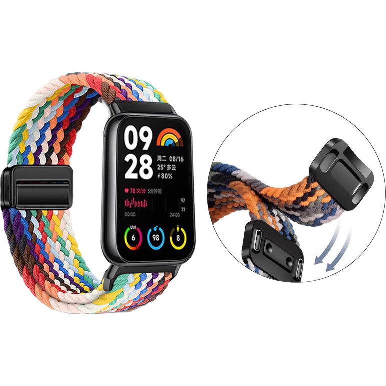 Ремешок CHENSONG для Xiaomi Smart Band 9 Pro/8 Pro, Redmi Watch 6/5/4, плетеный, с магнитной застежкой, черный шоколад