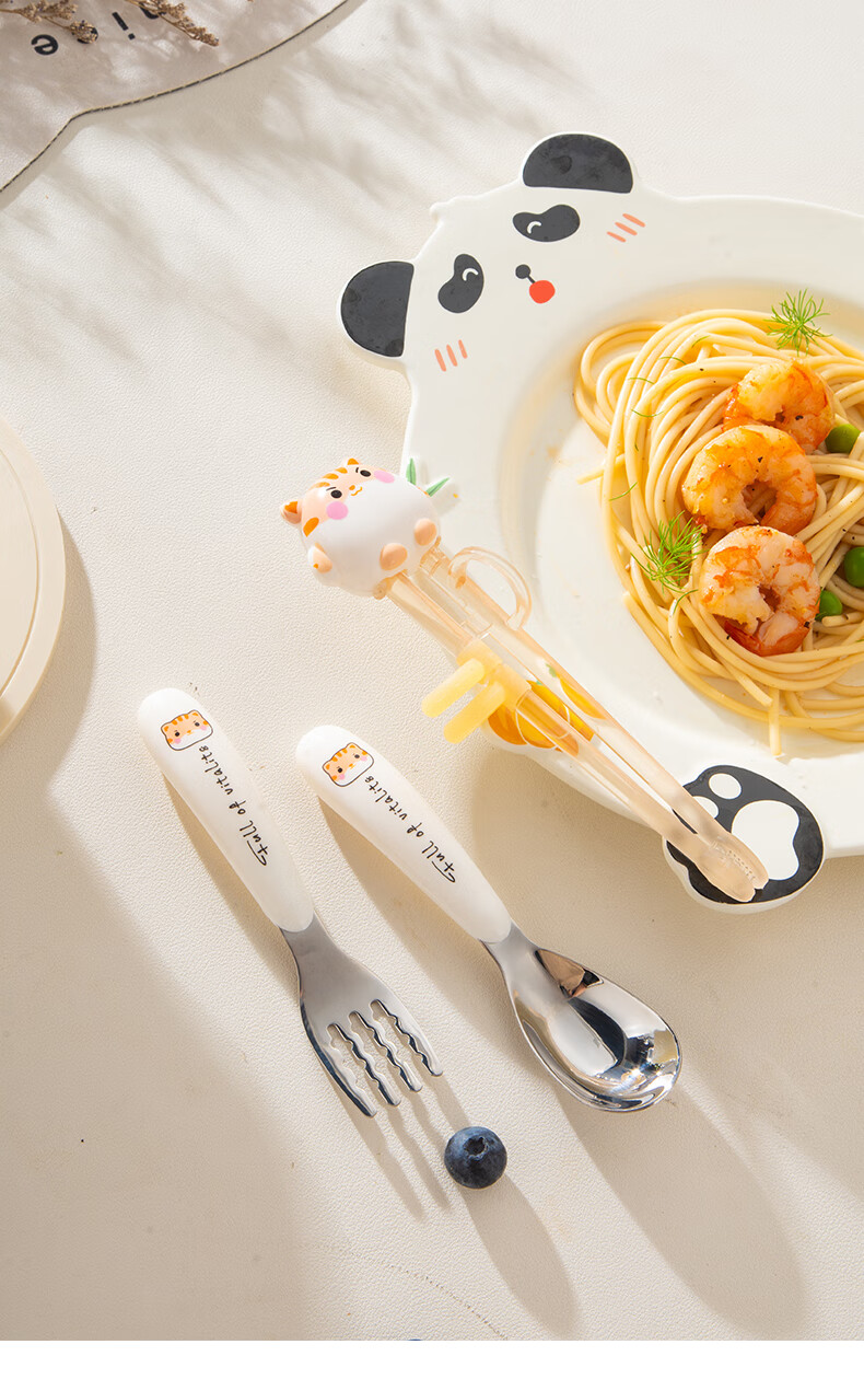 Guangyi Children's Chopsticks Training Set with Fork And Spoon, 3-Piece Kids' Tableware Set + Box GY1488 2