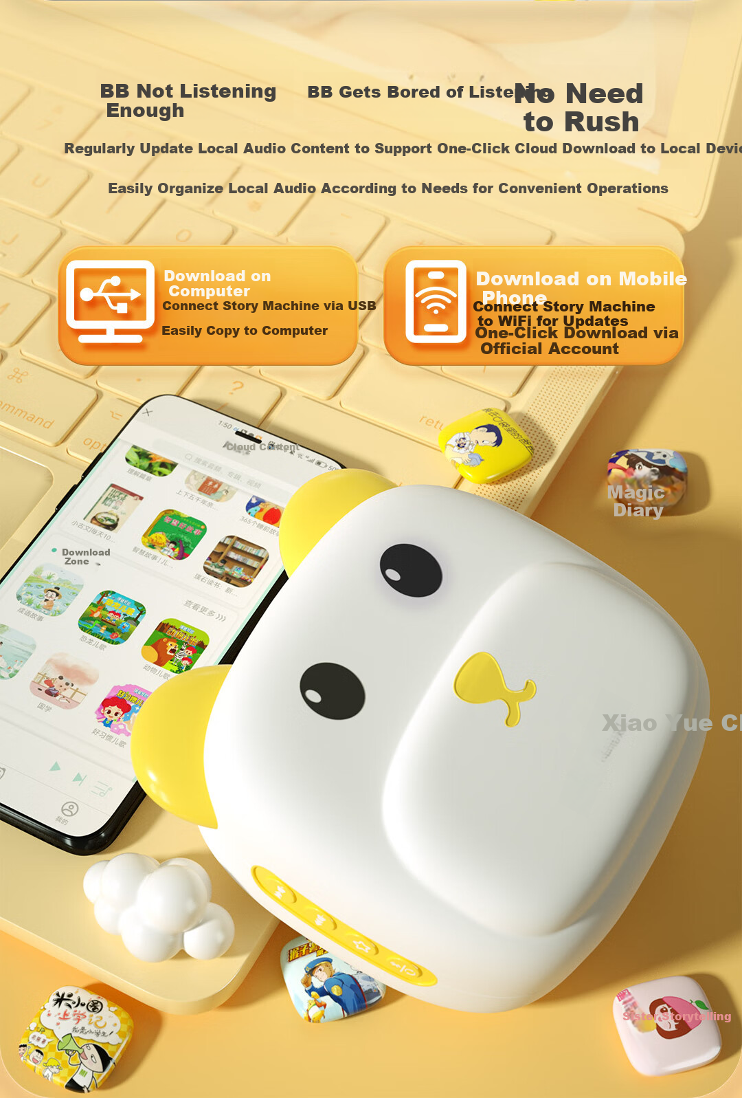 Bei Lin Xiaoyue Tongxue [Cantonese Family Photo], Cantonese Story Machine + 5 Sound Books, Birthday Gift for Boys And Girls 5