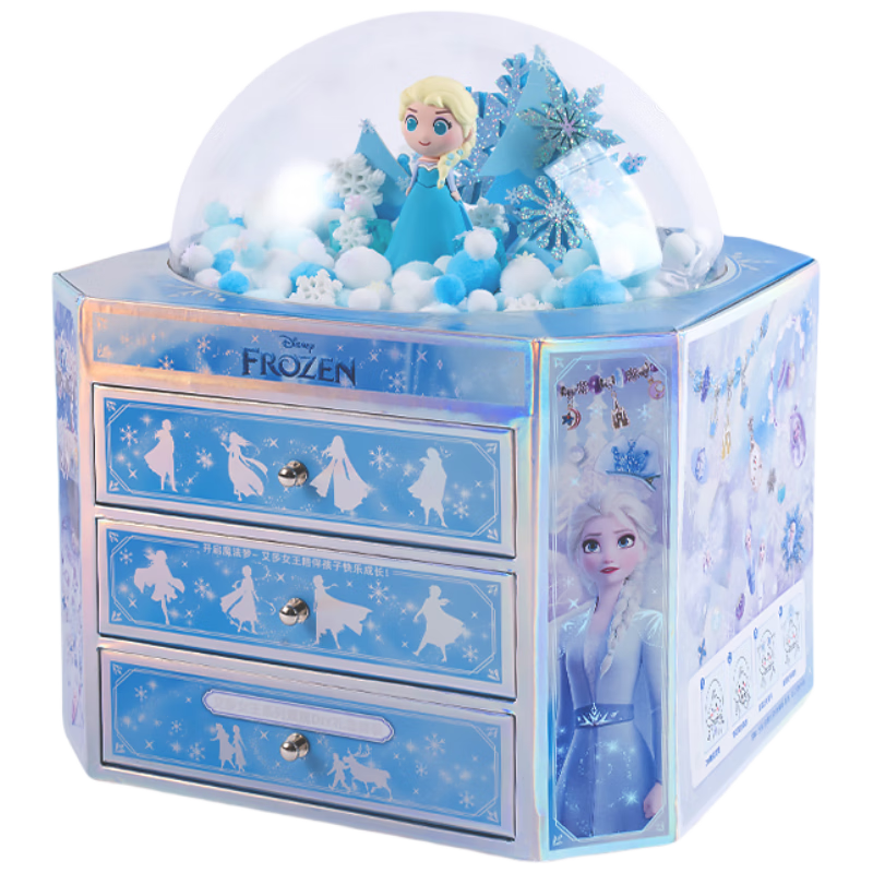 Disney Frozen Elsa Princess Hair Accessories Jewelry Box Birthday Children's Day Gift Elsa Toy for Girls Age 10