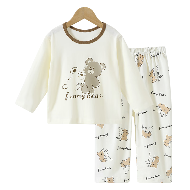 Badibadi Children's Pajamas, 2026 New Style, Comfortable Pure Cotton Home Wear, Long-Sleeve Sleep Pants Set, for Baby Boys And Girls, Children's Clothing