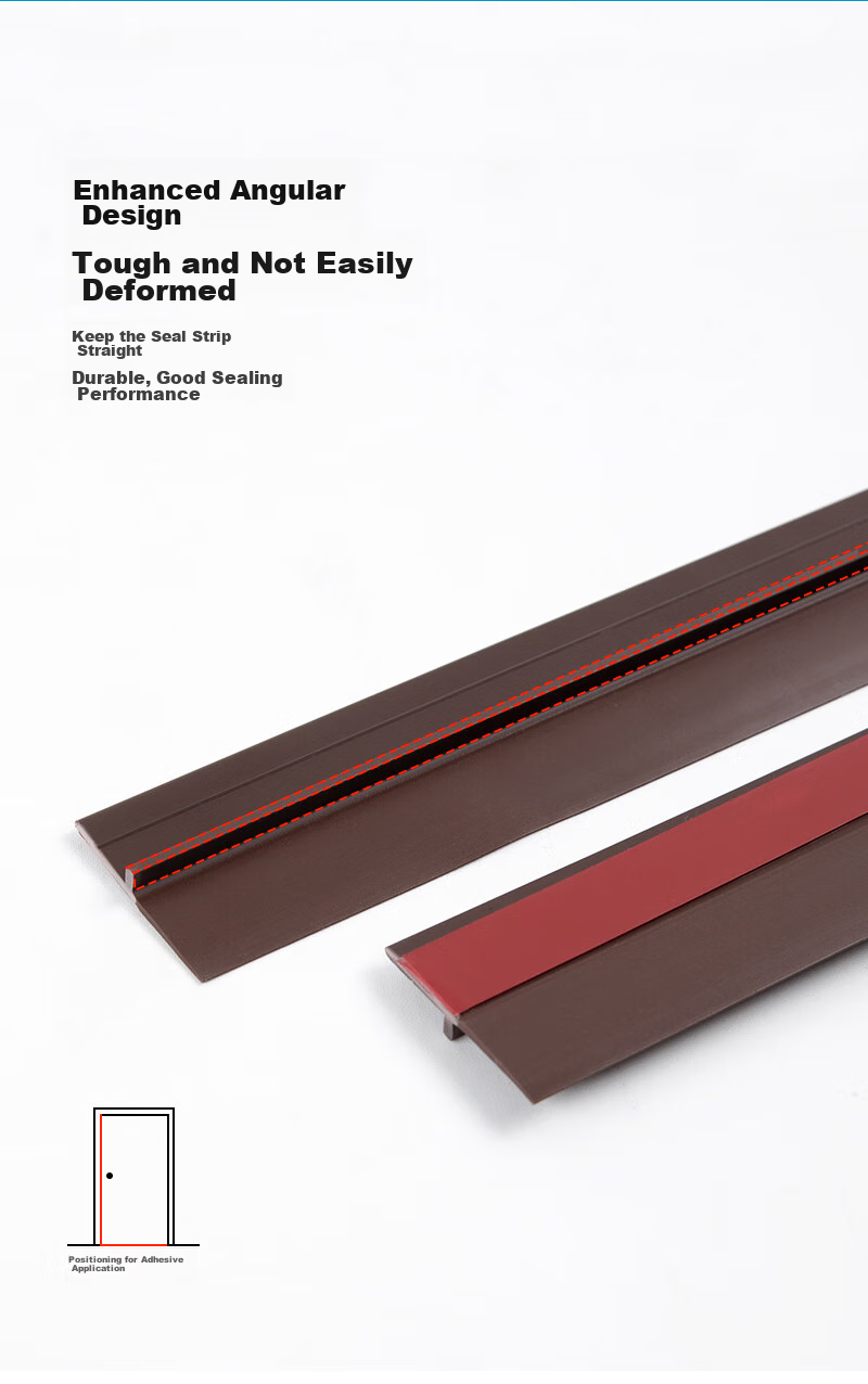 Quatrefoil Door Bottom Seal Strip, Door And Window Gap Windproof Strip, Door Seal Tape, Soft Bottom Brown, 3.6cm Wide * 1 Meter Long 6