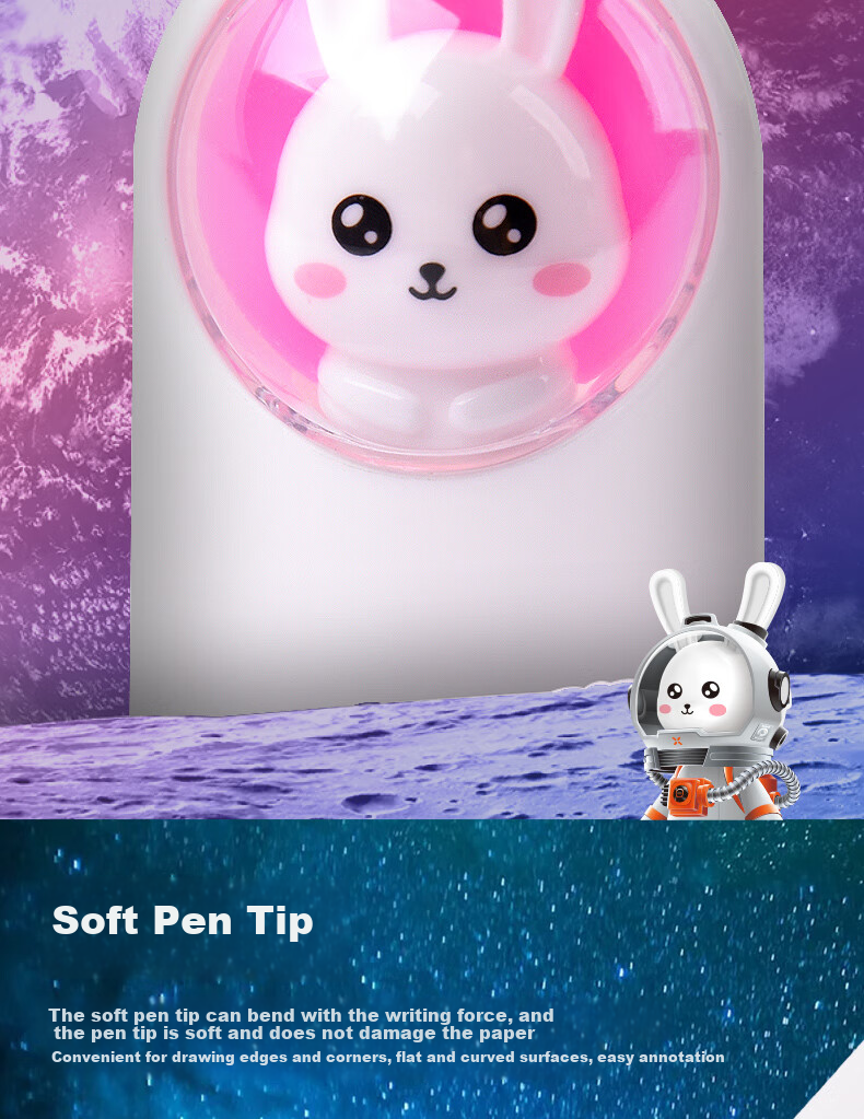 Genvana Nebula Soft Tip 4-Color Highlighter, Large Capacity, for Marking Points, Drawing, Doodling, Handwritten Notes, Journaling, Elementary And Middle School Students, 4 Pens/box, G-0550 6