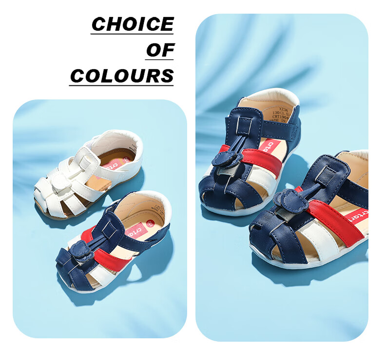 Katetu Children's Sandals, Girls' Summer Walking Shoes, Princess Shoes, for Ages 1-6, Boys' Closed-Toe Soft-Soled Baby Sandals XZ36 33