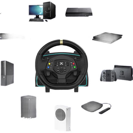 Игровой руль KETENG G30 с углом поворота 1080°, симуляция гонок с обратной связью, совместим с ПК/PS4/Xbox/Android/Switch