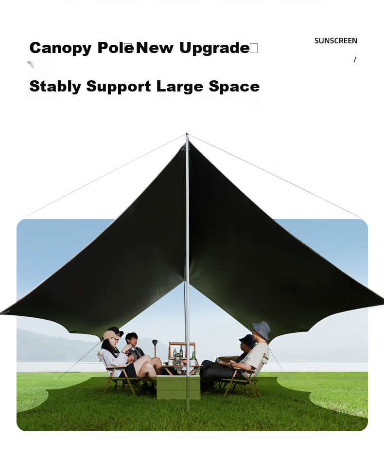 CAMEL Titanium Black Vinyl Canopy Tent, Outdoor Camping Equipment, Picnic Sunshade, Rainproof And Sun Protection Tarpaulin, 133CA6B014 11