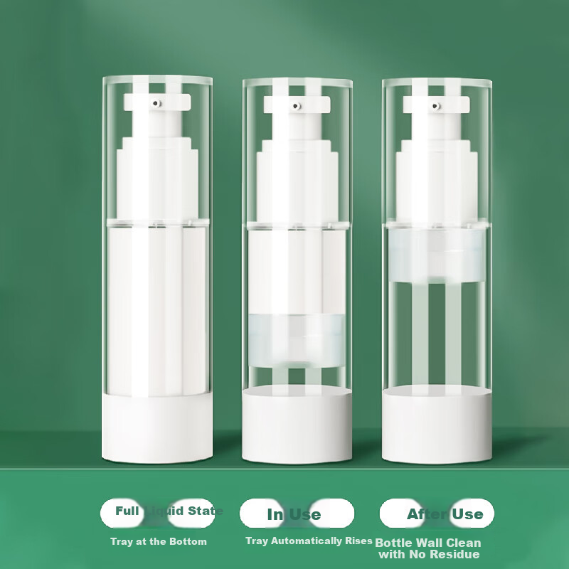 Chense Vacuum Dispensing Bottles Lotion Bottle Set 50ml*2, Pump Bottles Empty Bottles Travel Portable Cosmetic Bottles