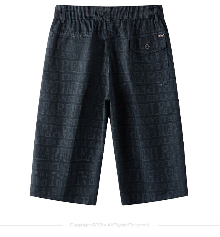 ROMON 100% Pure Cotton Men's Cropped Pants, Summer Breathable Letter Print Sports Beach Shorts, Cargo Shorts, Men's Casual Thin Trousers 9