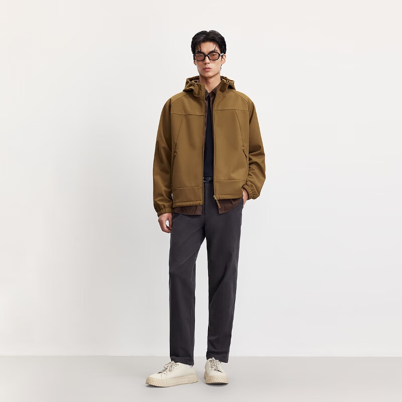 JACK&JONES Men's Hooded Outdoor Sports Jacket Loose Fit Casual Trendy Coat 225321070