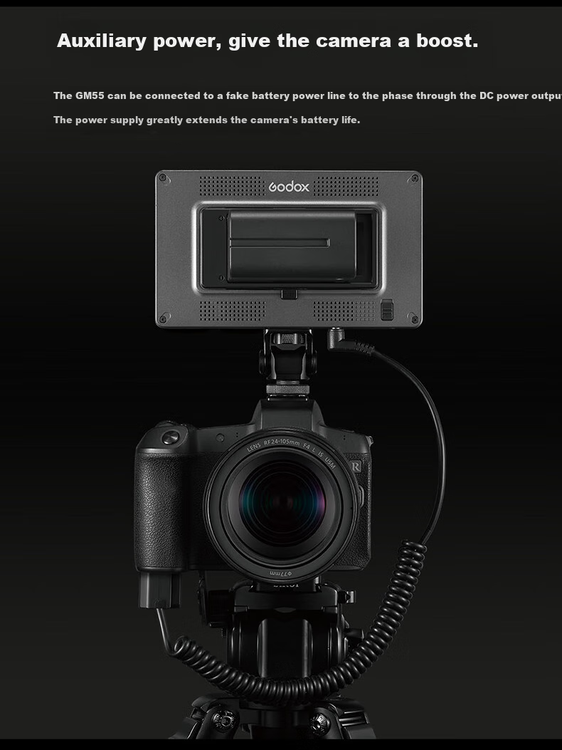 Godox GM55 Camera Monitor, Mirrorless Touchscreen, 5.5-Inch 4K High-Definition Photography External Display for DSLR Cameras 6