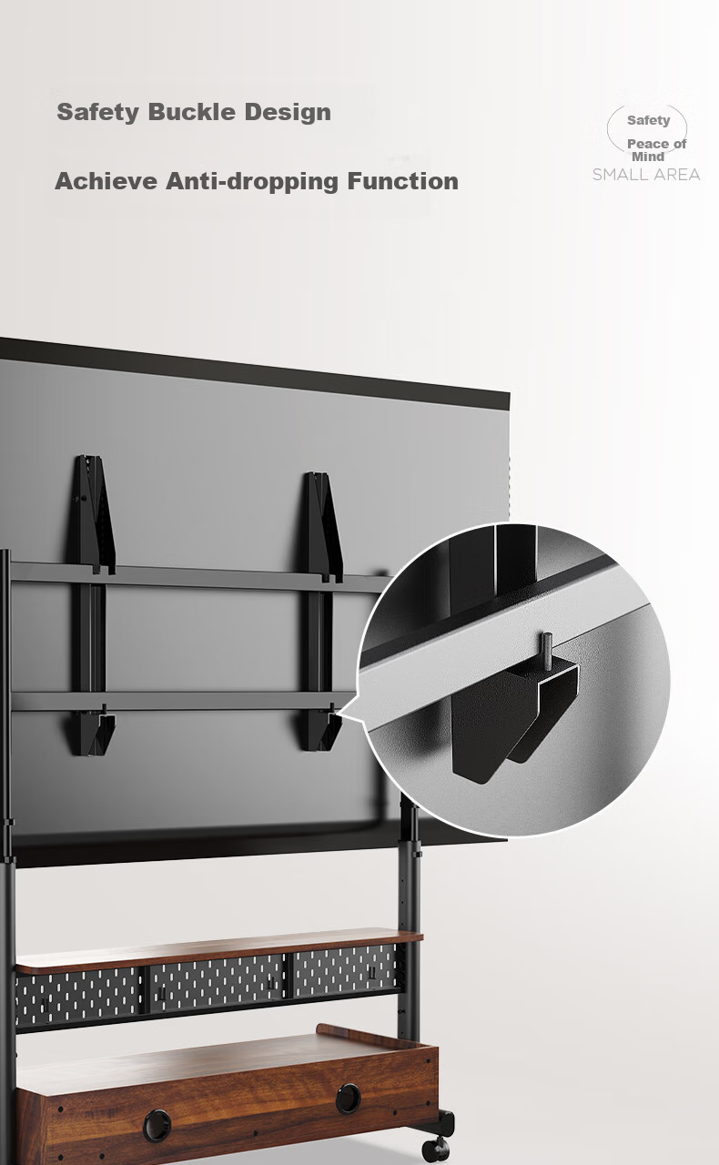 FITUEYES TV Stand for 70-100 Inch Large Screens, Mobile TV Cabinet with Storage Wheels, Video Conference Floor Stand 7