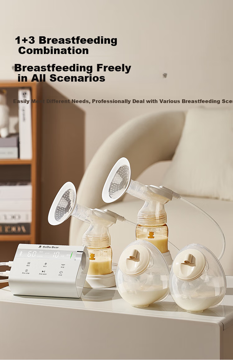 SnowBear Electric Breast Pump, Fully Automatic, Hands-Free, Dual-Sided Milk Collector, Model 08926 22