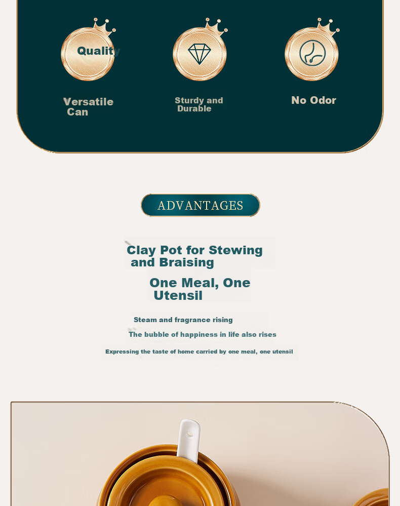 BJ Ceramic Pot with Spoon, Small Clay Jar, Ceramic Bowl, Lard Pot, Double Boiler for Bird's Nest, Soup Steamer with Lid, Egg Steamer, White, 400ml 2