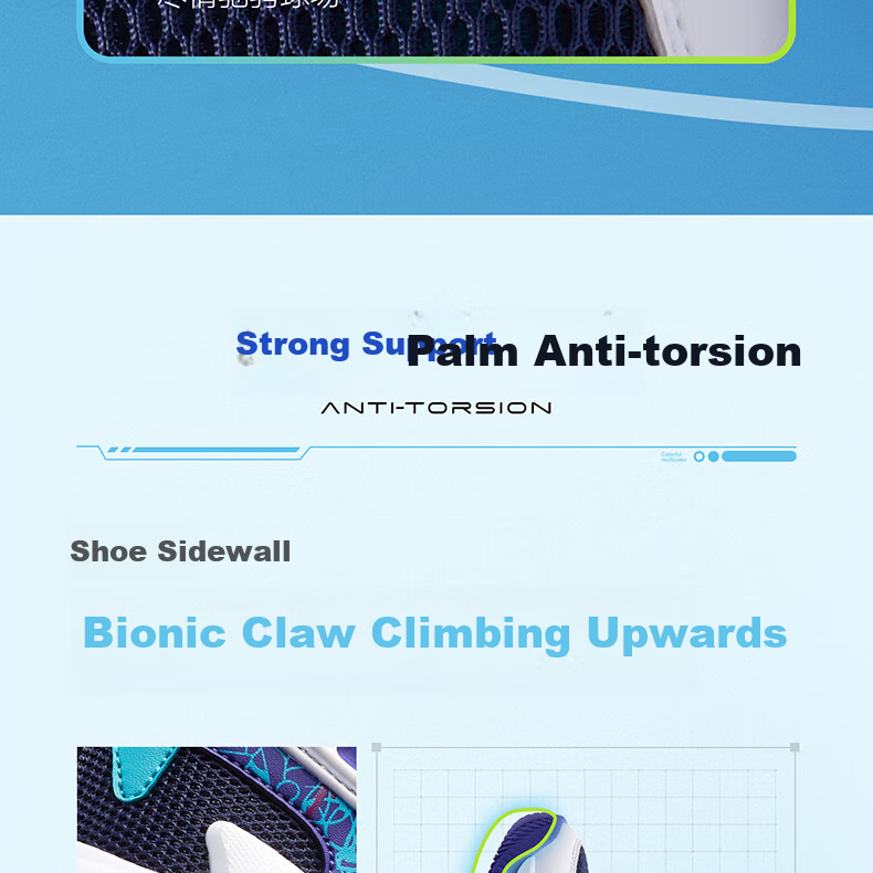361° Children's Sports Shoes, All-Season Youth Basketball Shoes, Durable Training Sneakers with Rotary Buckle, Blue, Size 35 19