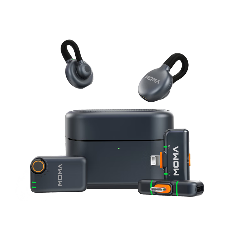 MOMA LARK M2 Jingxuan Co-Branded Hidden Live Streaming Microphone, Wireless Clip-On Microphone, Mammoth Button Noise-Cancelling Microphone, Mini Audio Pickup And Speaker, All-In Versio