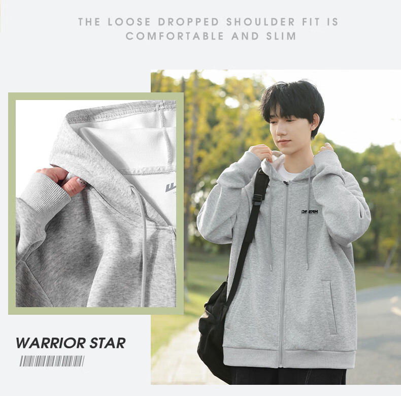 Warrior Hoodie Jacket for Men, Versatile Spring And Autumn Loose Casual Knit Cardigan Sweatshirt Sports Outerwear 20
