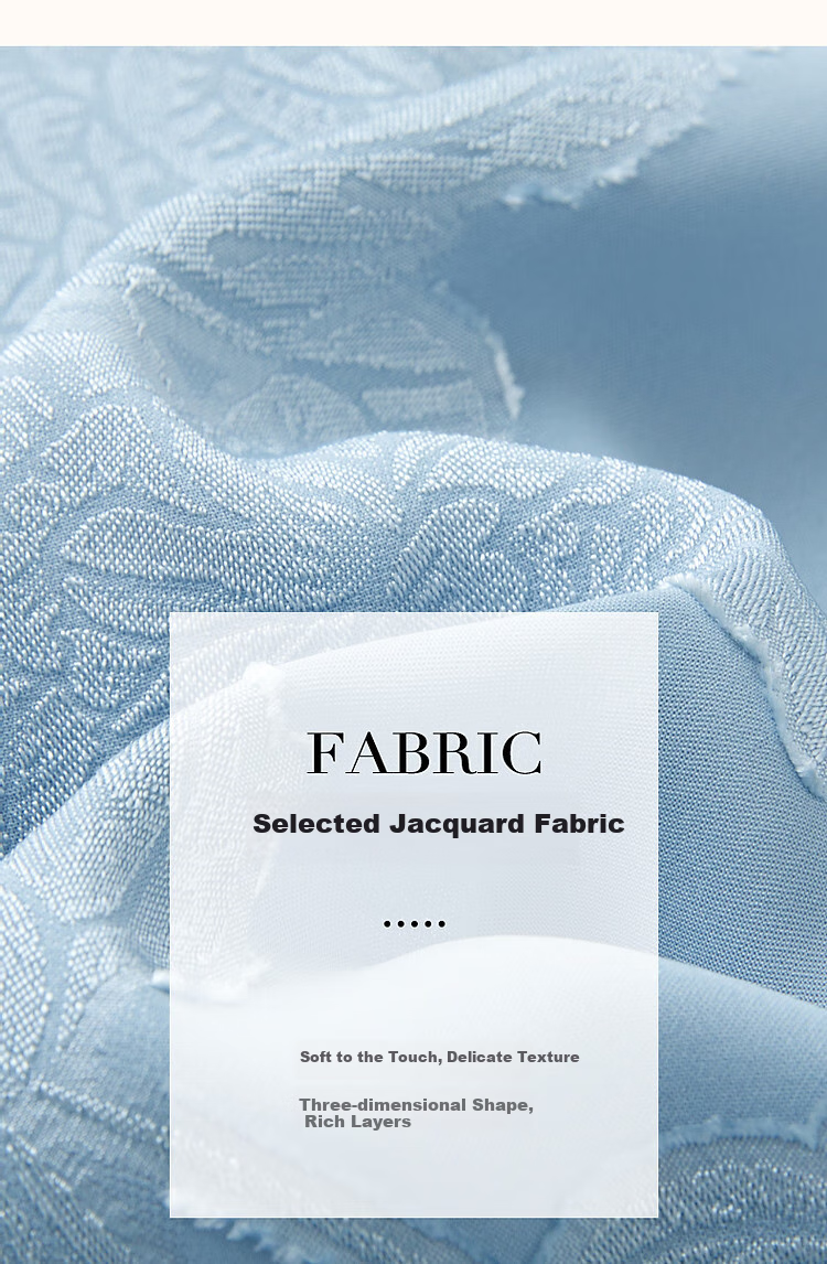 Dme (Unbelievably Comfortable) Spring And Autumn Delicate Jacquard Flared Seven-Quarter Sleeve Classical Button-Up Loose-Fitting Dress with Hidden Pockets 5