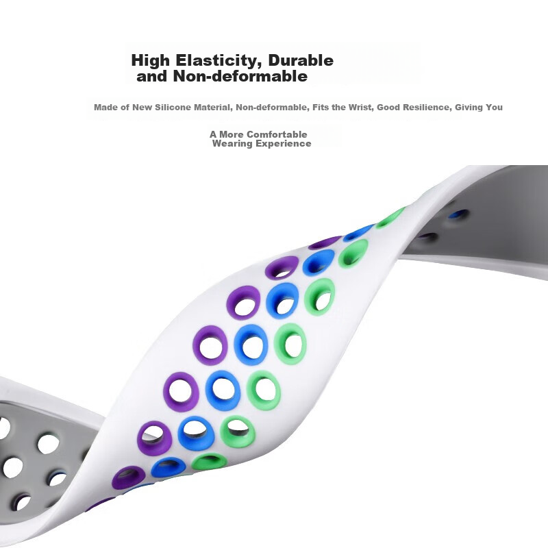 W&P适用苹果手表表带apple watch ultra2运动硅胶透气表带iwatch S10/9/8/7 清爽透气 黑色46