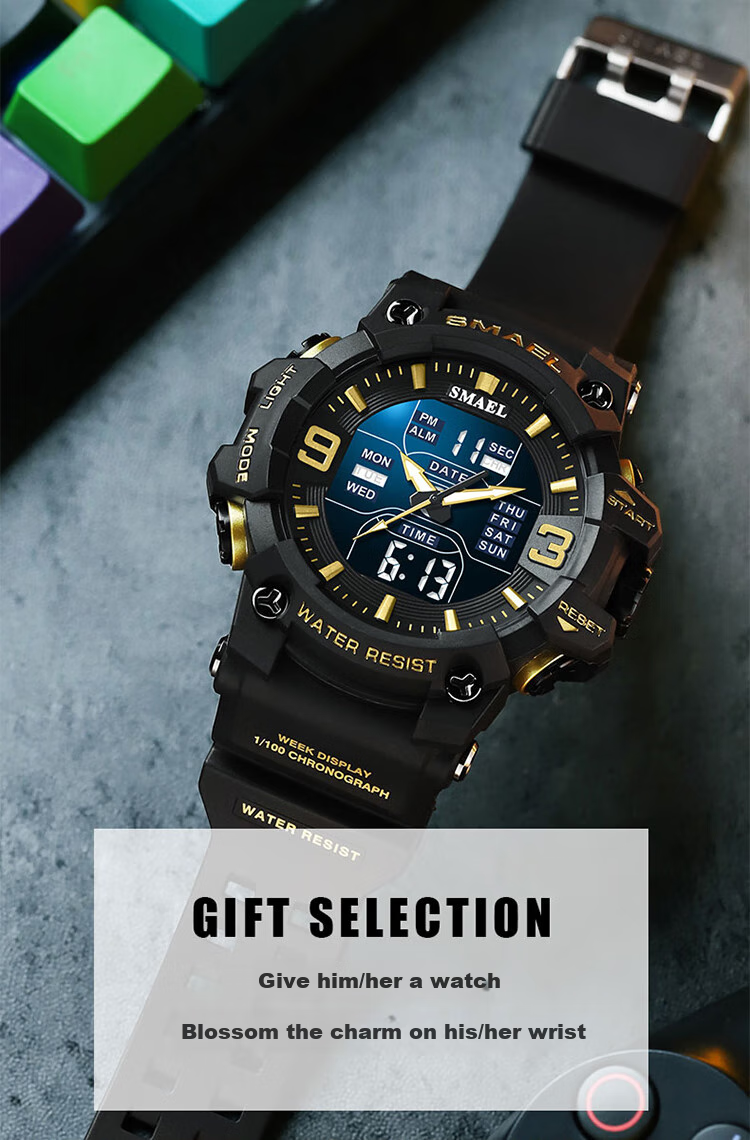 LOUIE JUELEN Men's Multifunctional Sports Watch with Alarm, Luminous Display And Water Resistance for Middle School, High School Students And Teenagers 8