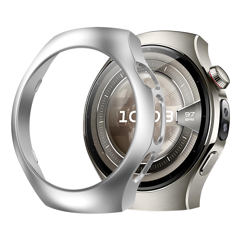 Weiqiantu Compatible with Huawei WATCH 5 Protective Case, HUAWEI WATCH 5 46mm Protective Cover, Watch Protective Hollow Cover, 46mm Silver 1