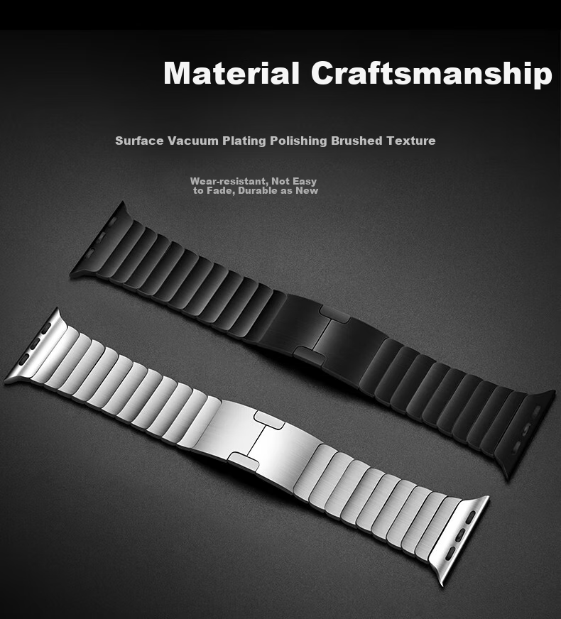 BHO Compatible New Apple Watch Band, Metal Chain Strap for Apple Watch S12/S11, Stainless Steel Watchband for IWatch S10/9/8/SE3/Ultra4/3 8