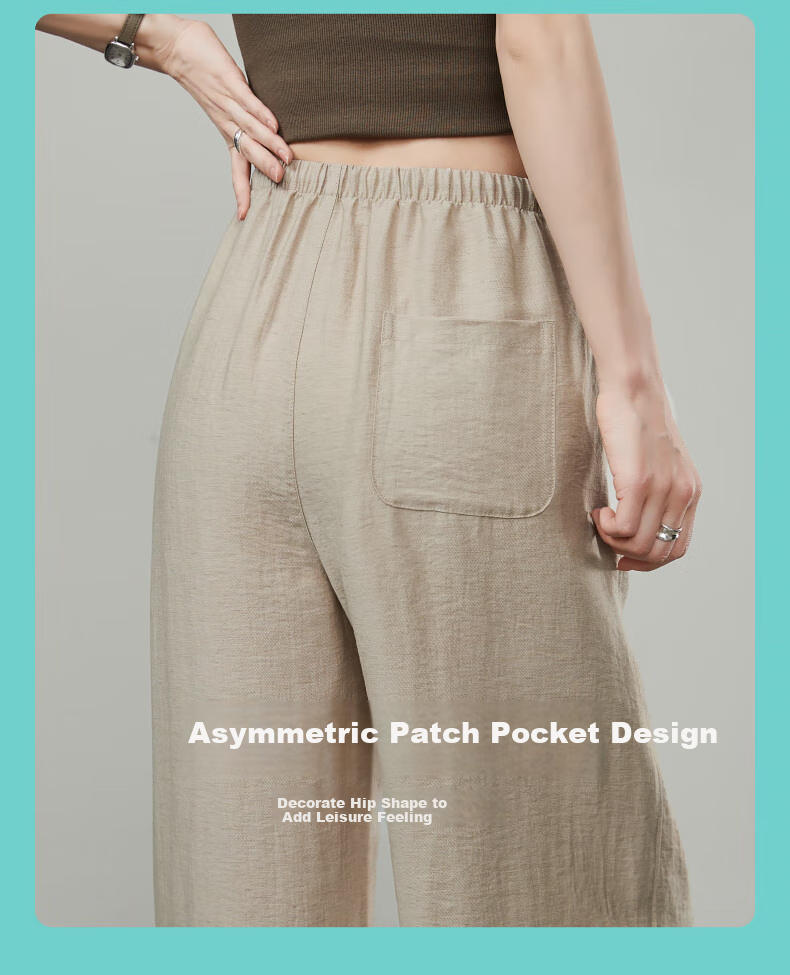 ESE-Y Ice Linen Wide-Leg Pants for Women, New Summer 2025 Style, Linen Light-Weighted Outfit, Yamamoto White Straight-Leg Pants, Beige, Size 30 13