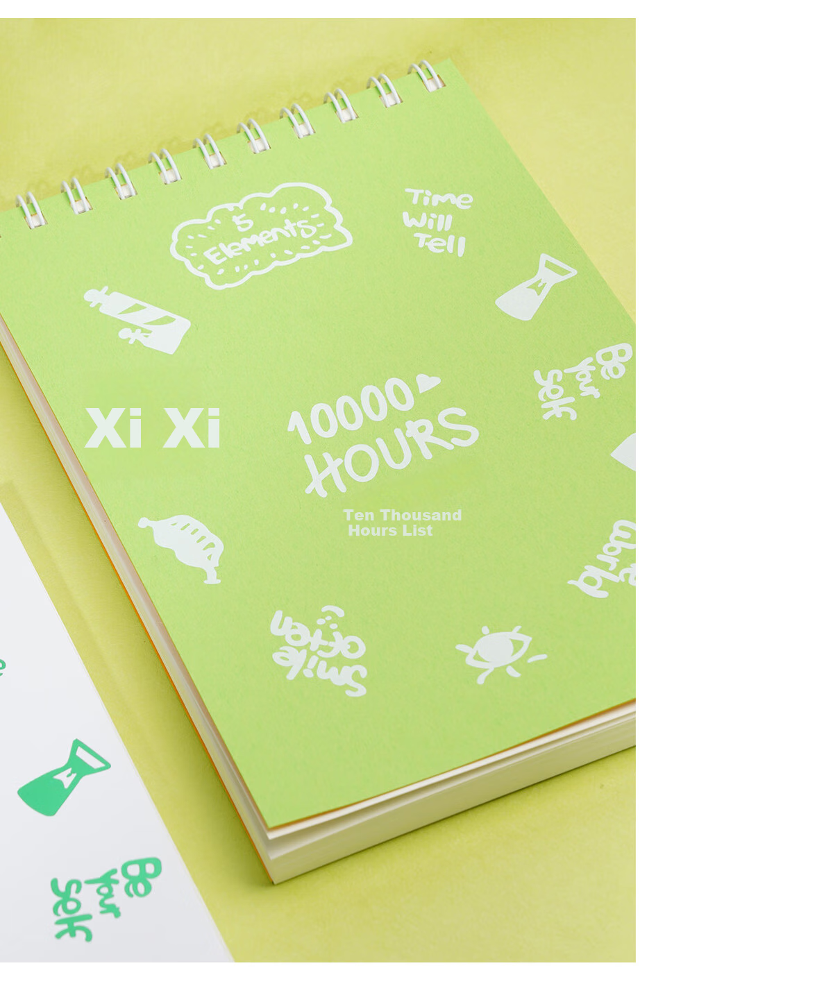 Chenzao Ultra Self-Green Series, One Million Hours Checklist A5 Spiral Notebook, Study Planner, 10000 Hours Daily Check-In Notebook, 100 Pages - Gree 7