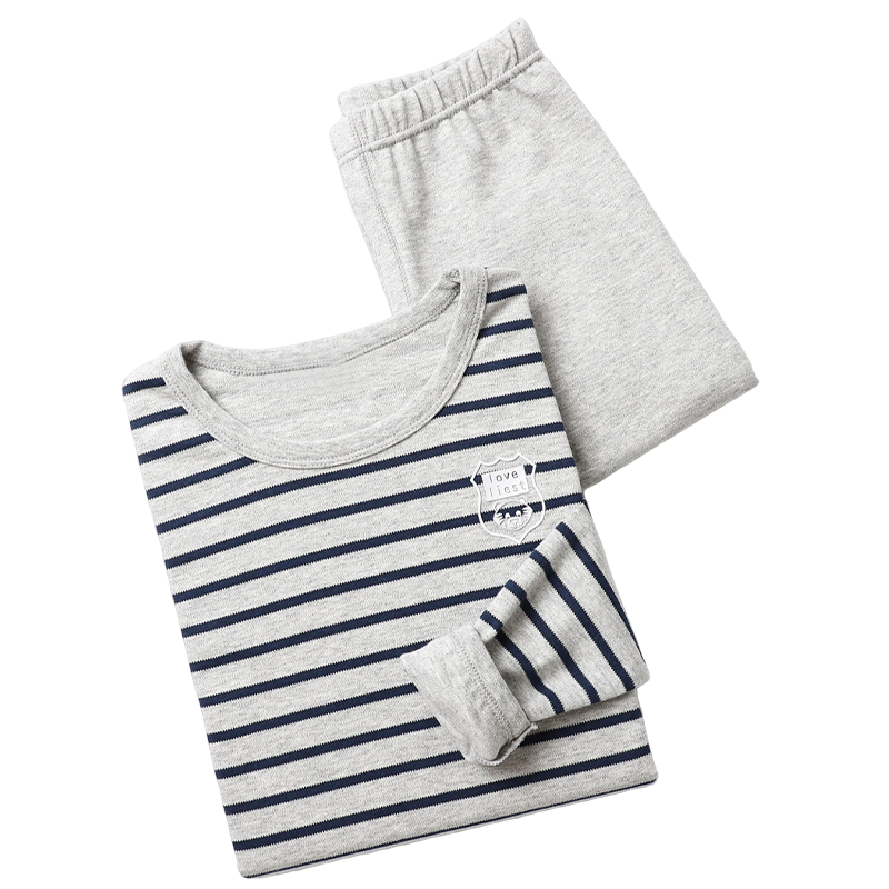 Dingguagua Kids Autumn Cotton Thermal Underwear Set Boys Pure Cotton Warm Innerwear Class A 2025 Fall Winter Middle School Cotton Wool Set