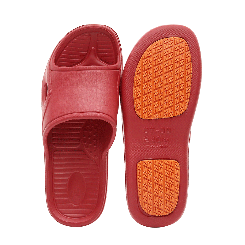 GUOLUOFEI Maternity Non-Slip Bathroom Slippers for Men and Women Indoor Elderly Summer Home Red Size 39-40