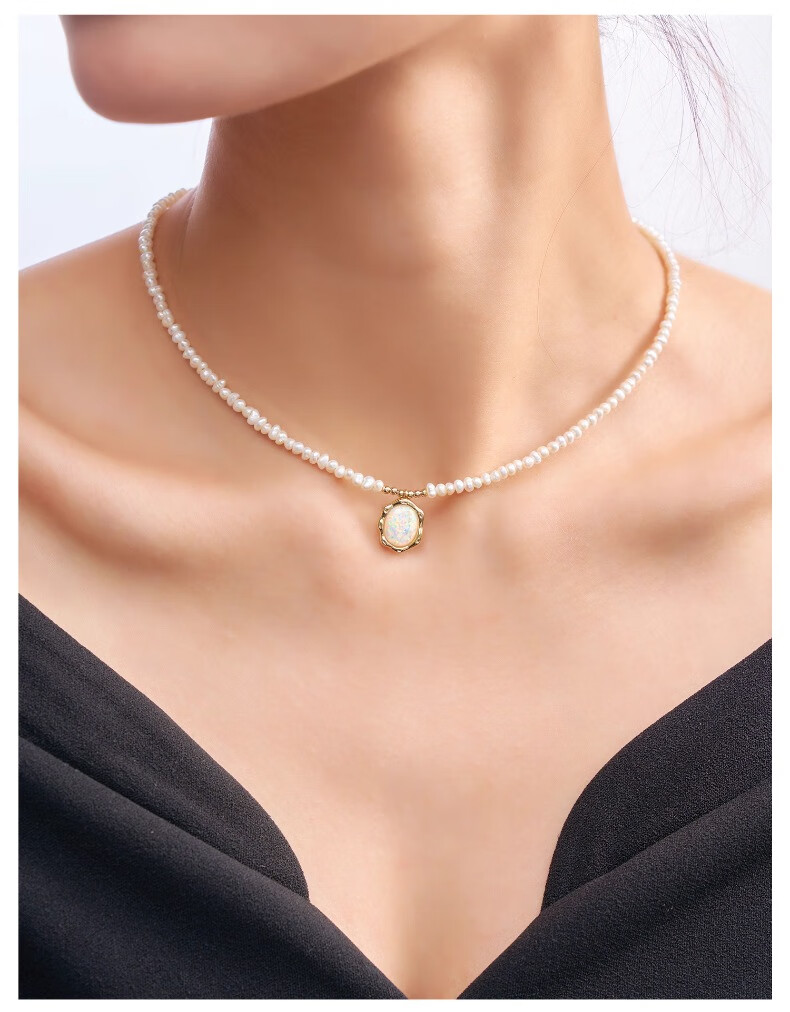 Amber Lollipop Pearl Necklace for Women, Collarbone Chain, European Style Necklace, Birthday And Mother's Day Gift for Mom Or Wife, Practical Present 5