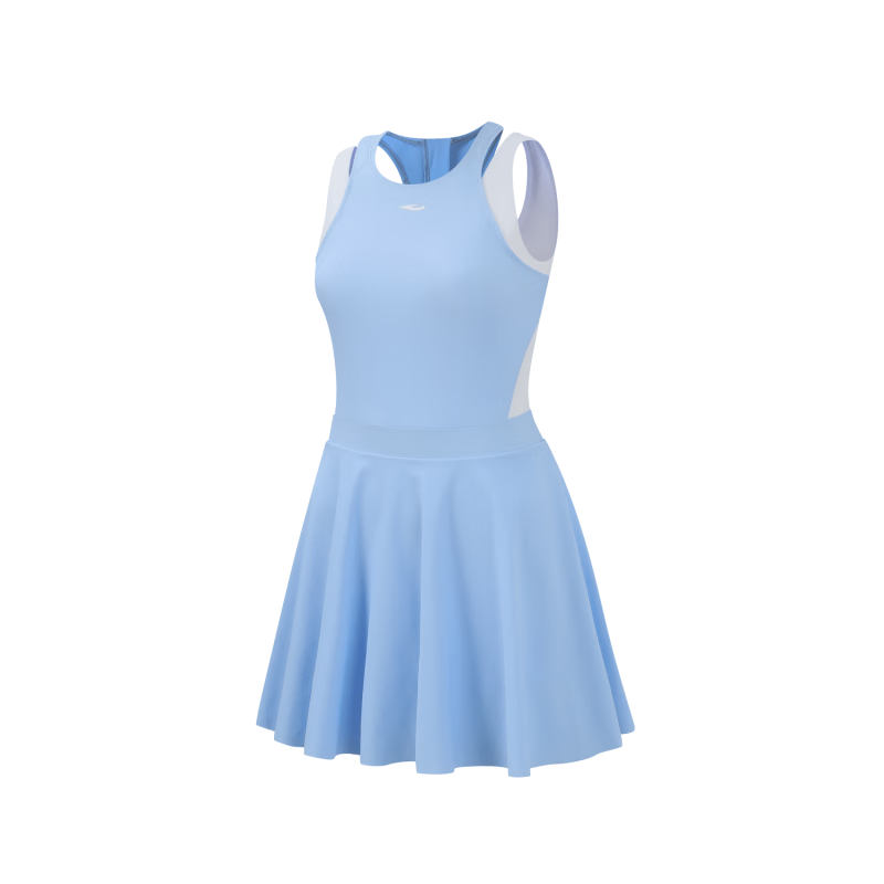 Hosa Women's One-Piece Skirted Conservative Slimming Swimsuit Fashion Vacation Spa Swimwear Light Blue 2XL