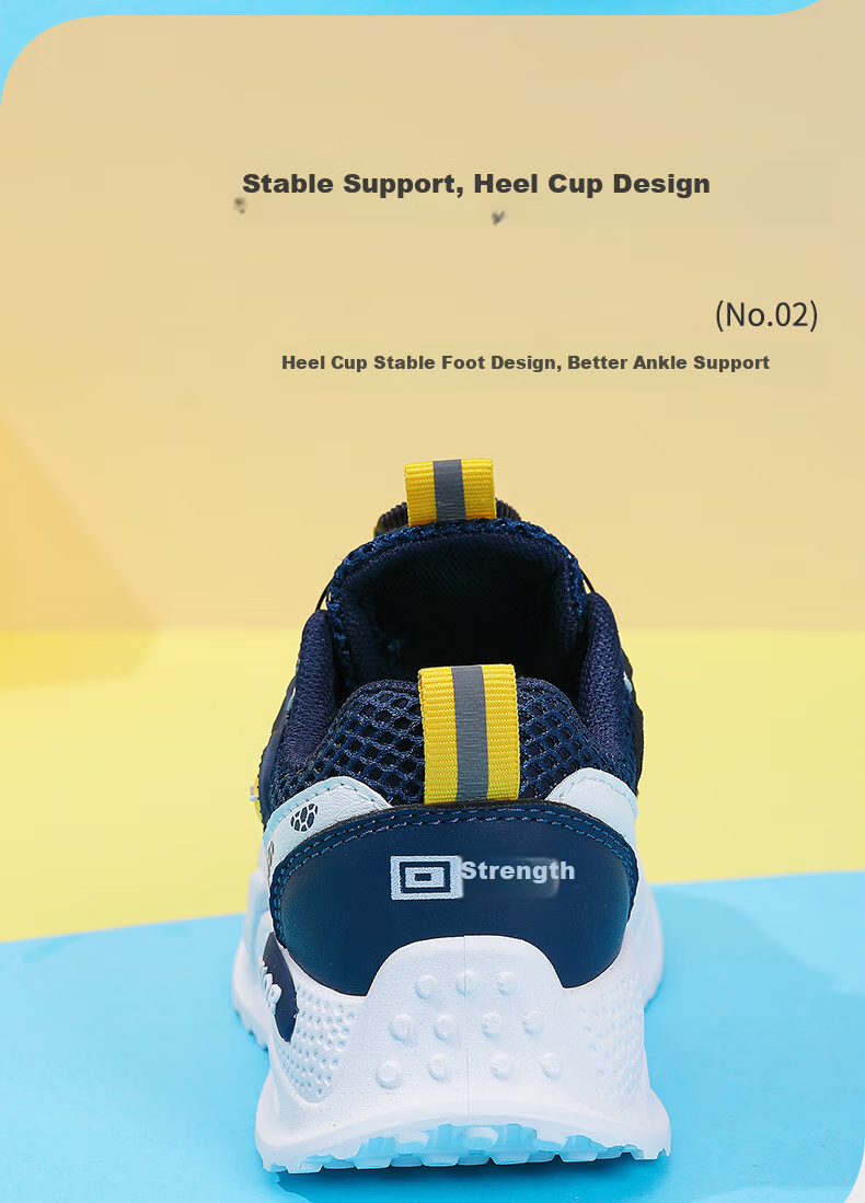 Warrior Children's Shoes, Boys' Breathable Mesh Shoes, Summer Single Mesh Kids' Sneakers WZ(CL)-0500 Deep Blue And White, Size 31 3