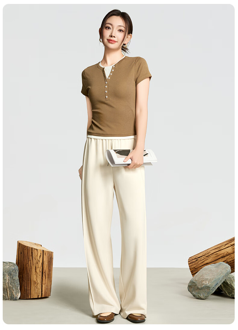 I'd Casual Loose Straight Wide-Leg Pants for Women, 2026 Early Autumn Wear, Flowy Floor-Length American-Style Sweatpants, Night Black, Size L 14