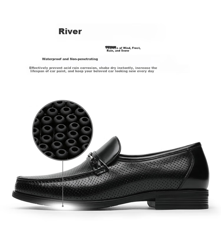 Goldlion Men's Shoes, Fashionable And Stylish Perforated Loafers, Comfortable Slip-On Business Casual Shoes, 57122018301A, Black, Size 42 15