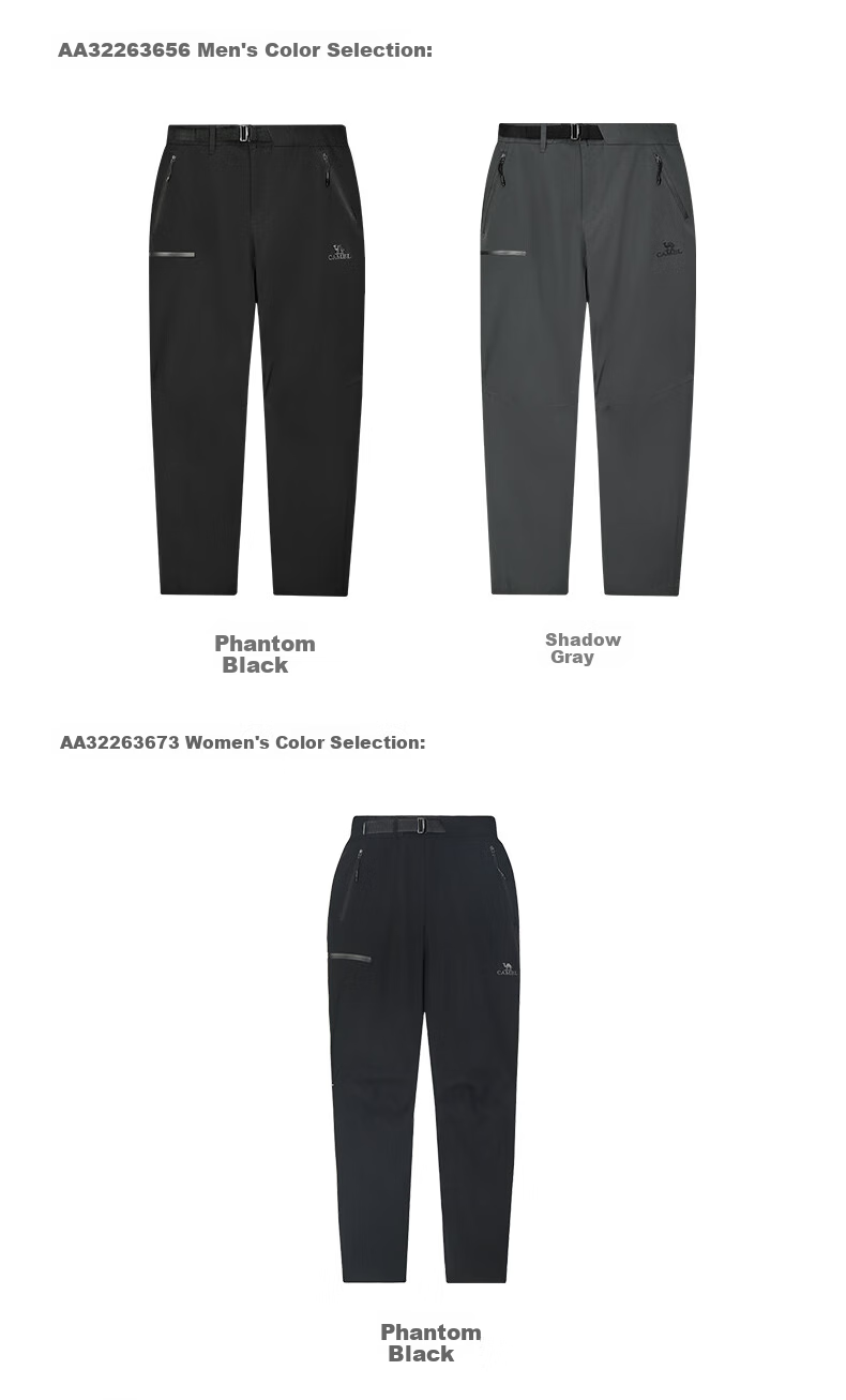 CAMEL Men's Casual Pants, Autumn And Winter Outdoor Windproof Waterproof Straight-Leg Warm Sports Trousers, Black AA32263656 2