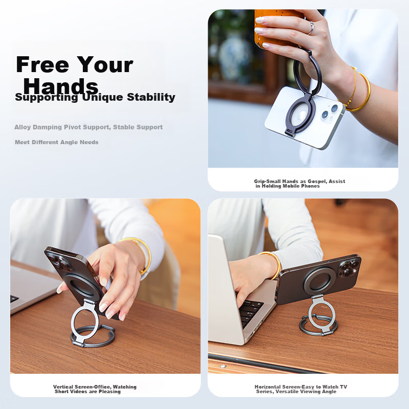 Магнитный держатель для телефона THE TREE MagSafe, складной, ультратонкий, портативный, из алюминиевого сплава, для настольного использования, 360° вращение