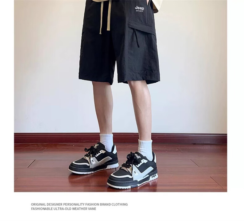 JEEP SPIRIT Men's Summer Thin Ice Silk Cargo Shorts Trendy Casual Black XL 9