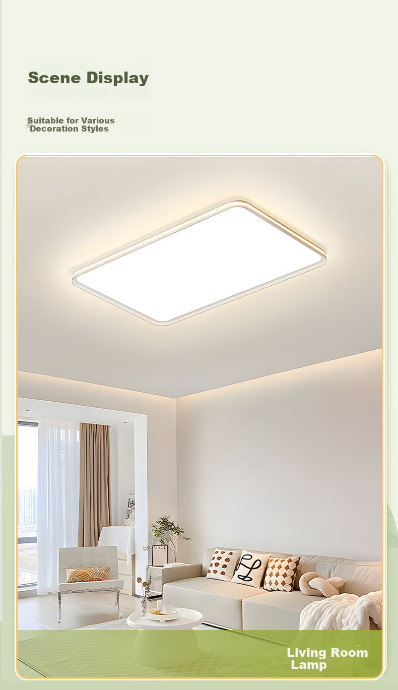 HD Full Spectrum Ceiling Light, Living Room Light, Main Light, Eye-Protecting LED Zhongshan Lighting Fixture, 26 Styles, Voice Control, High Brightness, Installation Included 13