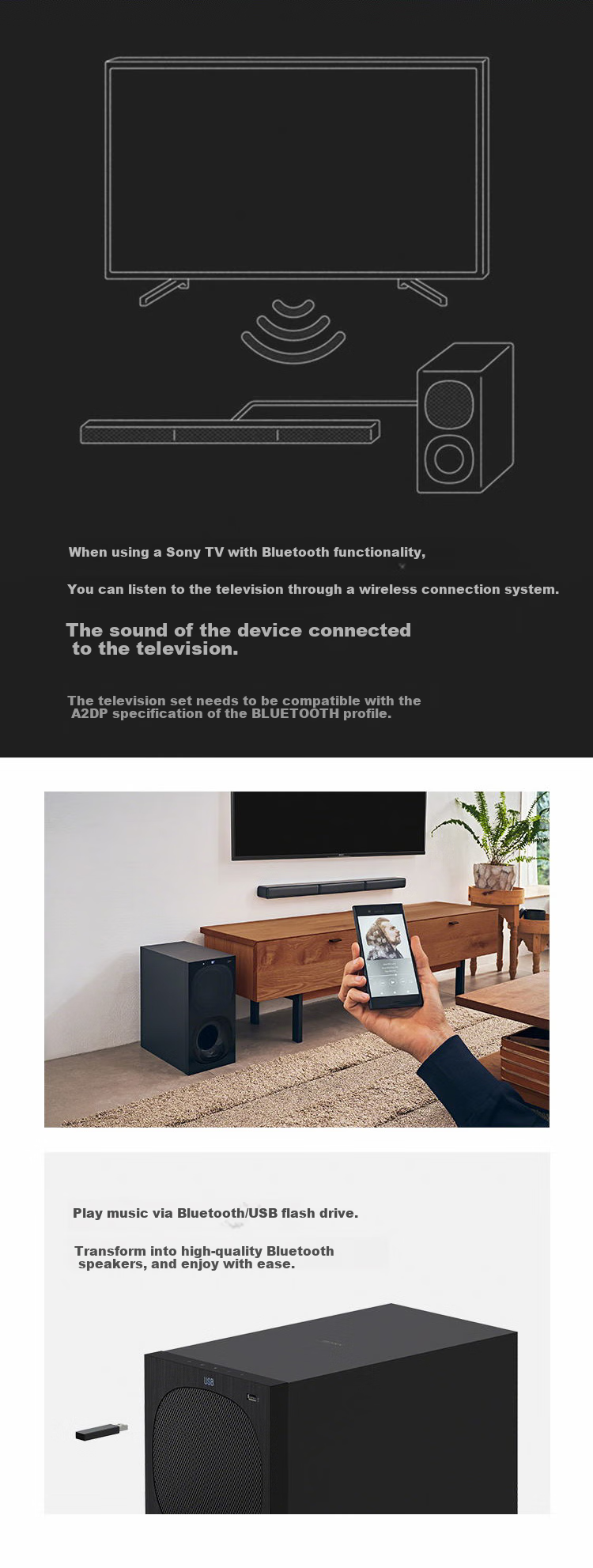 SONY HT-S40R 5.1 Physical Surround Sound Channel Dolby Audio Wireless Rear Surround Soundbar Home Theater TV Speaker Bluetooth 8