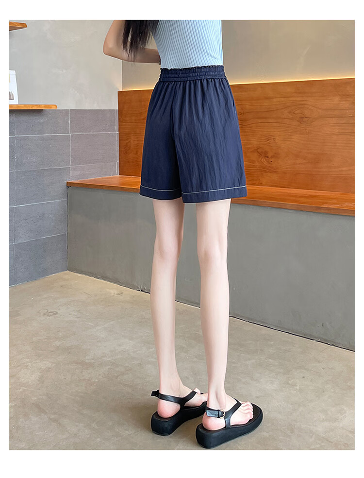 Ziyouxi Ice Silk Denim-Like Shorts for Women, 2026 Summer Thin High-Waist Loose A-Line Five-Point Pants Wide-Leg Mid-Length Shorts 17