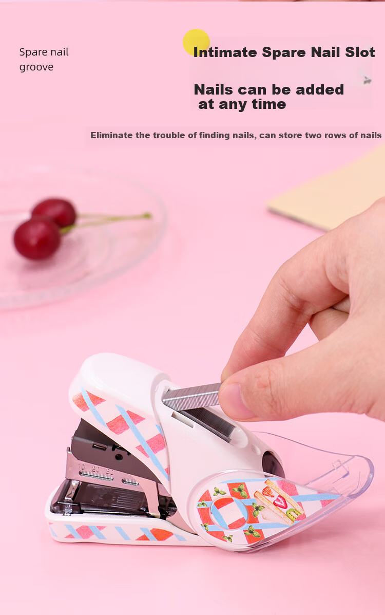 MAX Meksitai Limited Import Low-Effort Stapler for Students And Office Use with Built-In Staple Remover, Can Staple 2-32 Pages, Compatible with No.10 Staples, Cream Soda Flavor 4