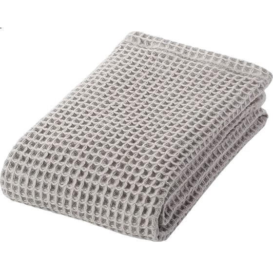 MUJI Полотенце для лица, тонкое, 100% хлопок, вафельная текстура, светло-серое, 34x85 см