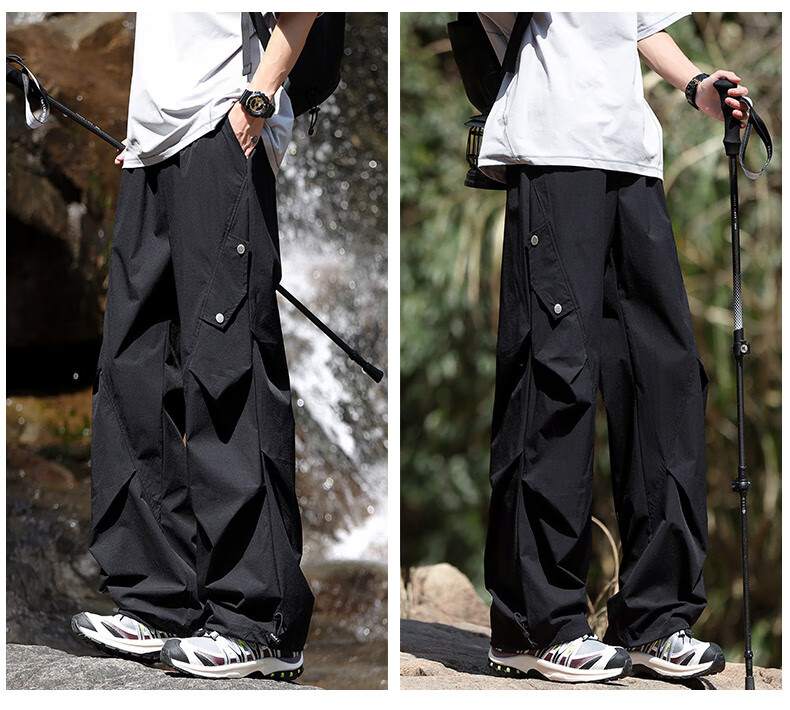MMOPTOP Outdoor Ice Silk Cargo Pants, Summer Men's Cool-Feeling Water-Repellent Hiking Casual Pants, MXXK27 Off-White XL 9