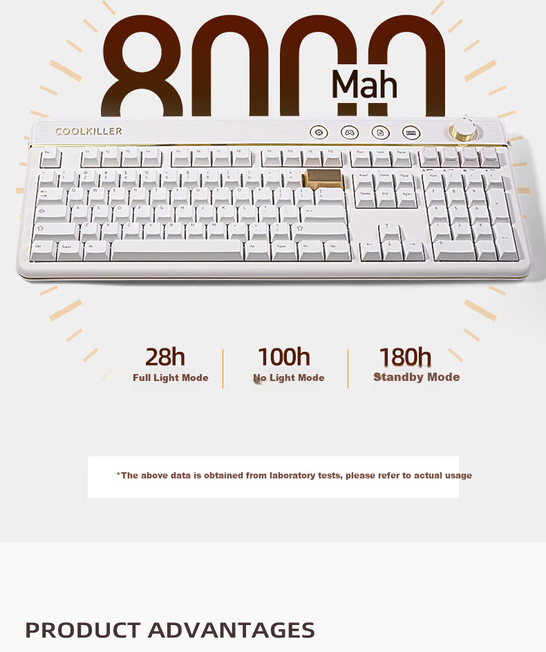 CoolKiller CK108 Mechanical Keyboard, Wireless Bluetooth Tri-Mode Gaming E-Sports Customizable RGB Retro Magnetic Switch Clicky Switch for Home Use 23